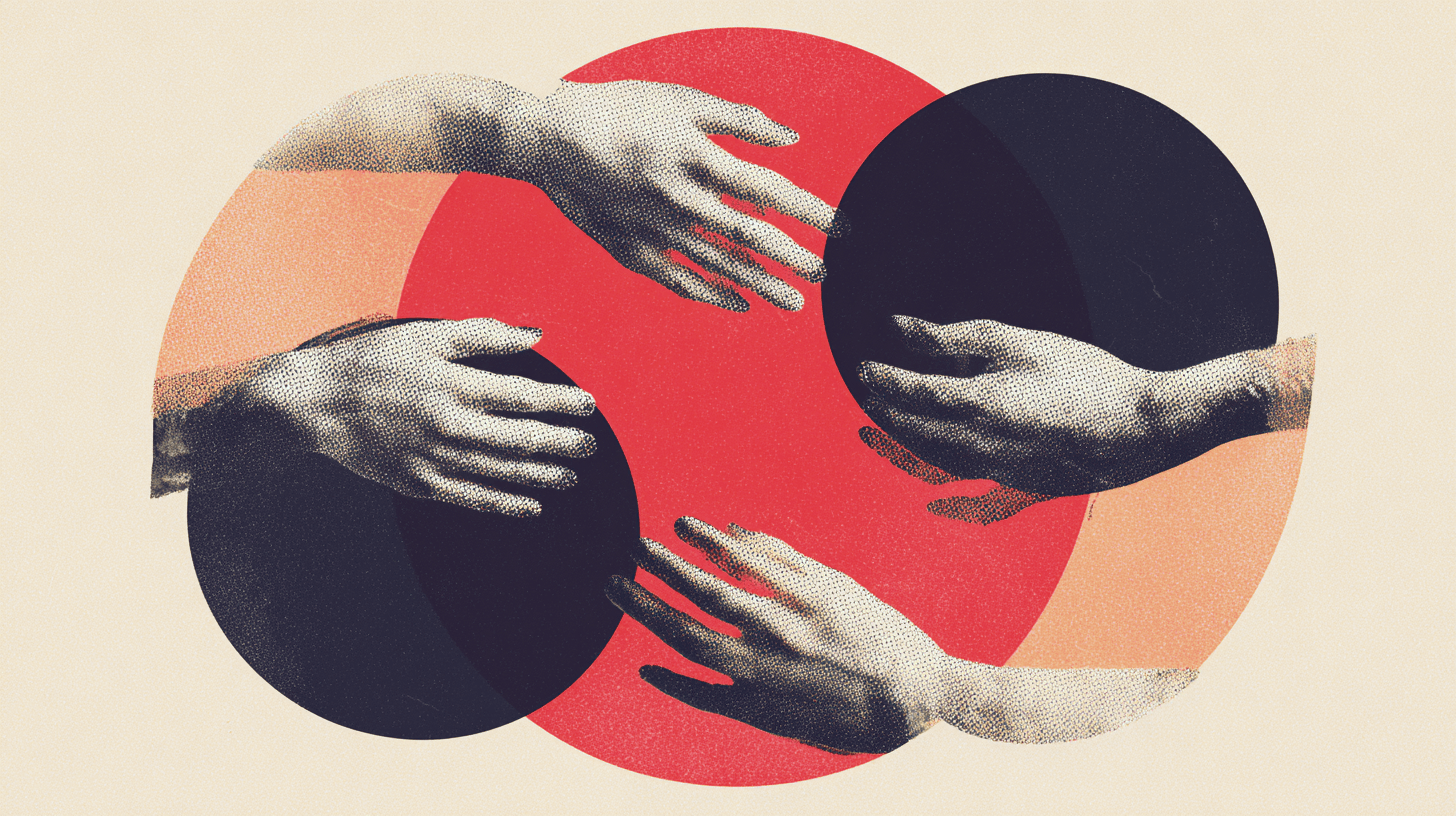 hands connecting each other