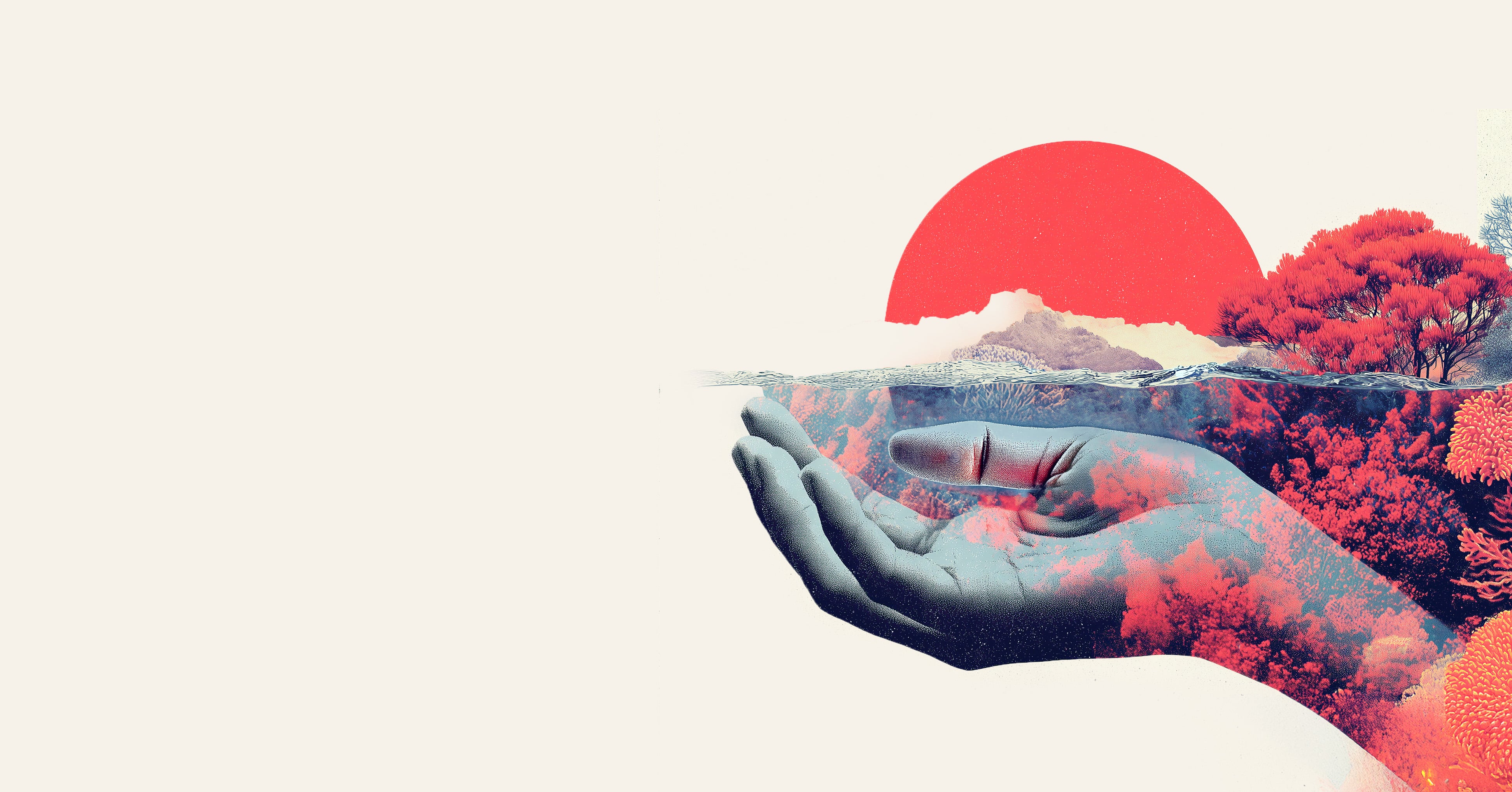 a hand finding opportunity underwater